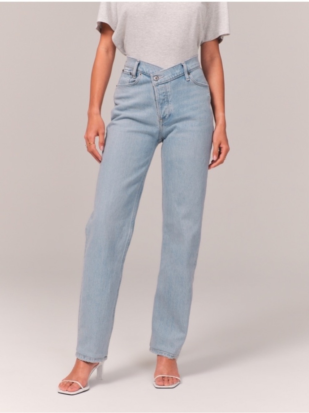 Abercrombie & Fitch The Dad Crossed Waist Jeans Curve Love Size 25 / 0 Short
